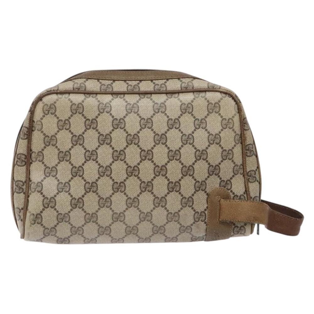 GUCCI GG Supreme Clutch Bag PVC Beige Auth ep10390 - Picture 2 of 16